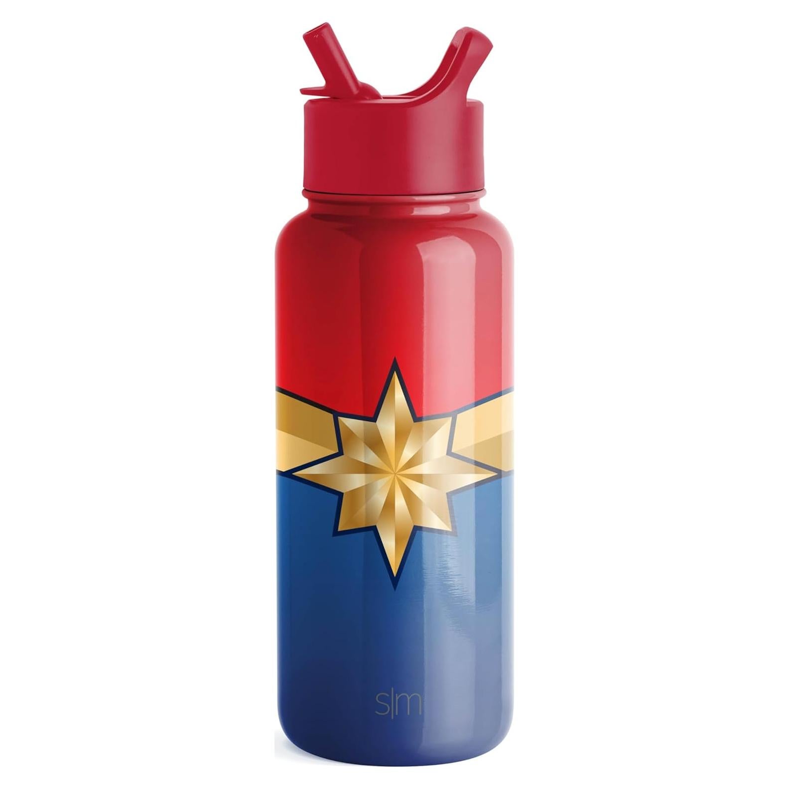 Botella de Agua Simple Modern 0.95L Capitán Marvel Aislada