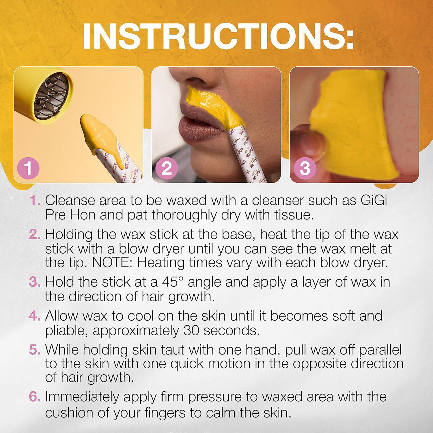 Kit de Cera Dura GiGi para Cejas y Labio Superior - 2 Palitos