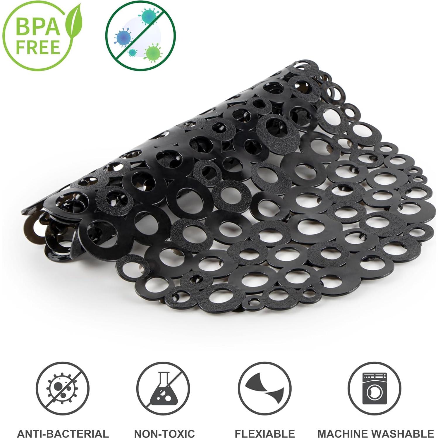 Alfombrilla Ovalada Antideslizante WELTRXE 68.6x35.6cm Negra