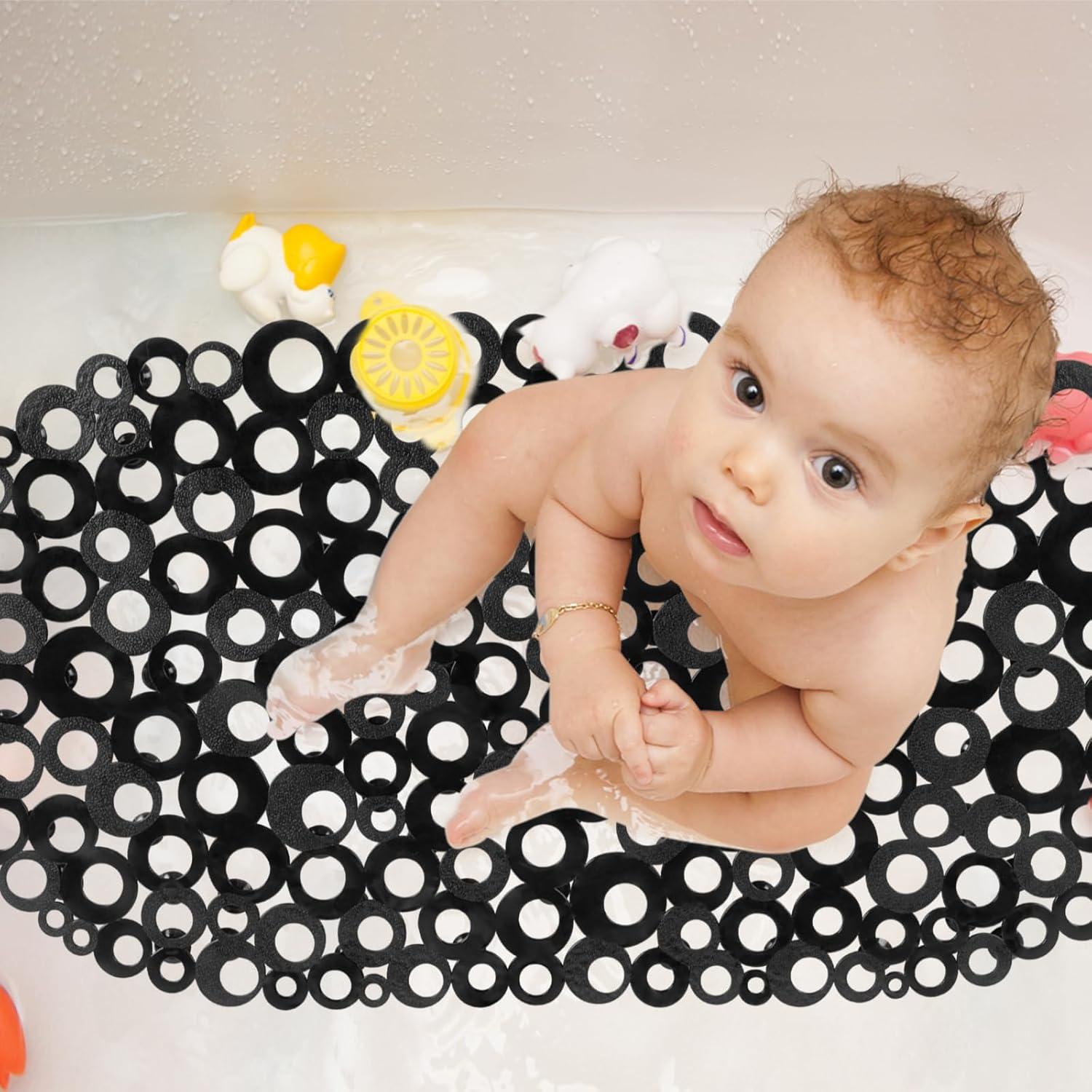 Alfombrilla Ovalada Antideslizante WELTRXE 68.6x35.6cm Negra