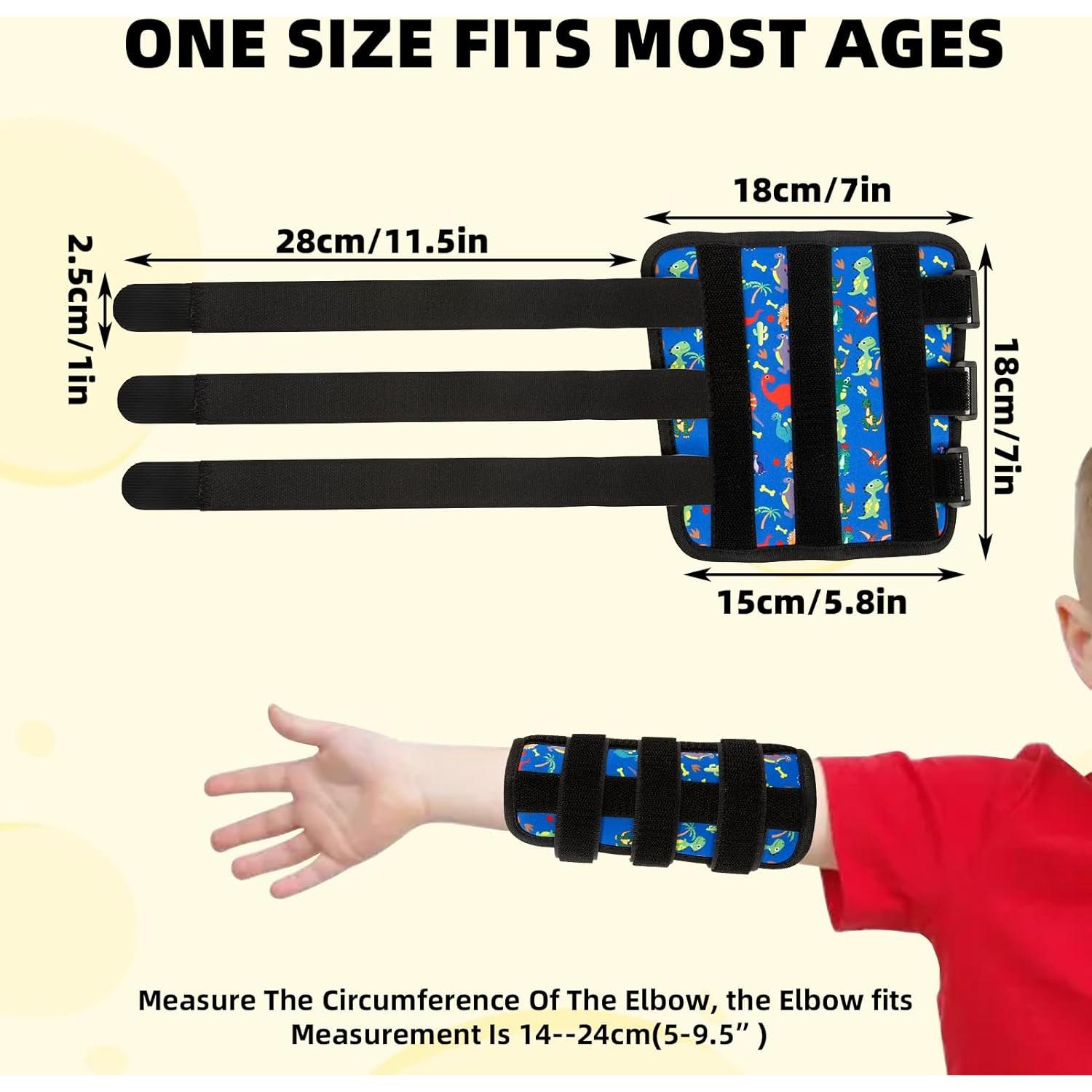 2 Pcs Thumb Sucking Deterrent, Dinosaur Elbow Thumb Guard for Thumb Sucking, Nail Biting Treatment for Kids Prevention Anti Nose Picking for Boys Girls Finger Sucking Prevention