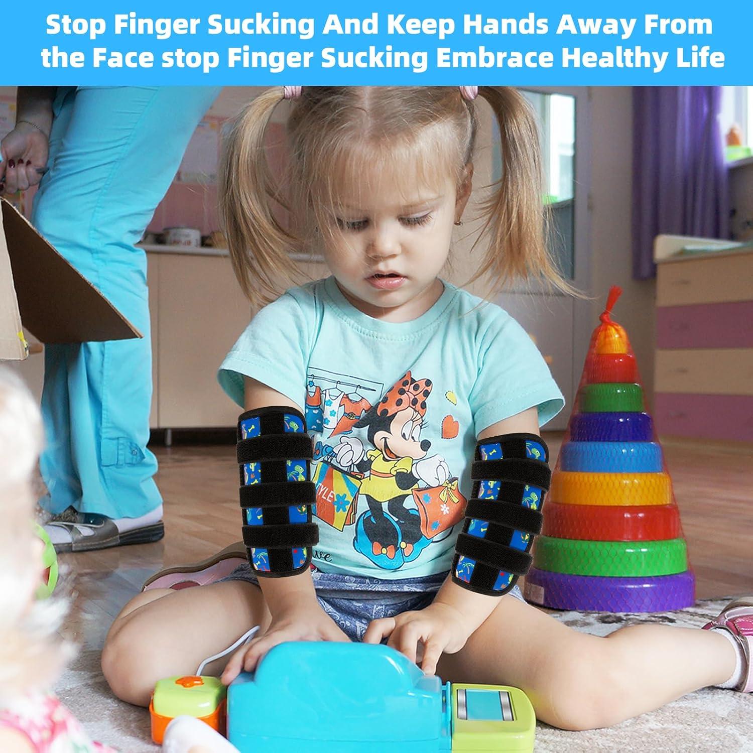 2 Pcs Thumb Sucking Deterrent, Dinosaur Elbow Thumb Guard for Thumb Sucking, Nail Biting Treatment for Kids Prevention Anti Nose Picking for Boys Girls Finger Sucking Prevention