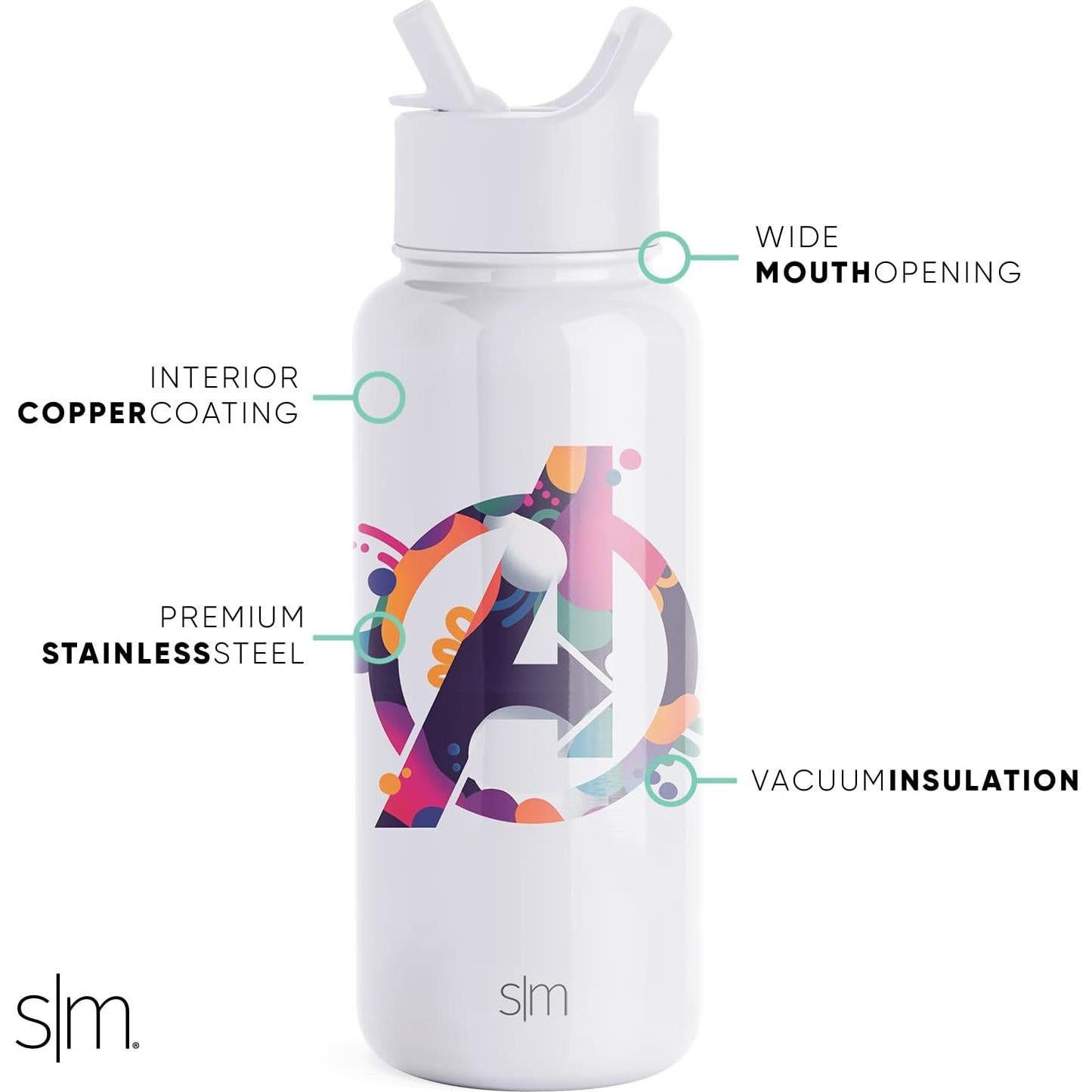 Botella de Agua Simple Modern Avengers 0.95L Aislada Doble Pared