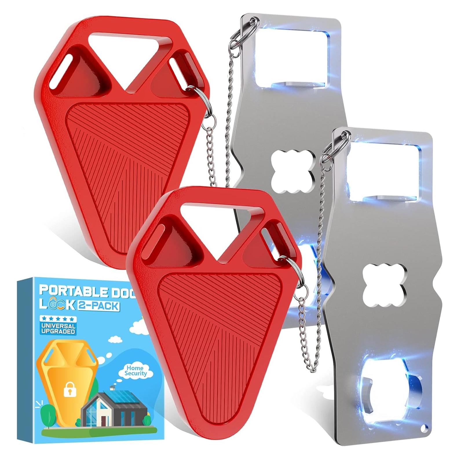 Cerradura de puerta portátil HELEMAN - 2 unidades, seguridad viaje