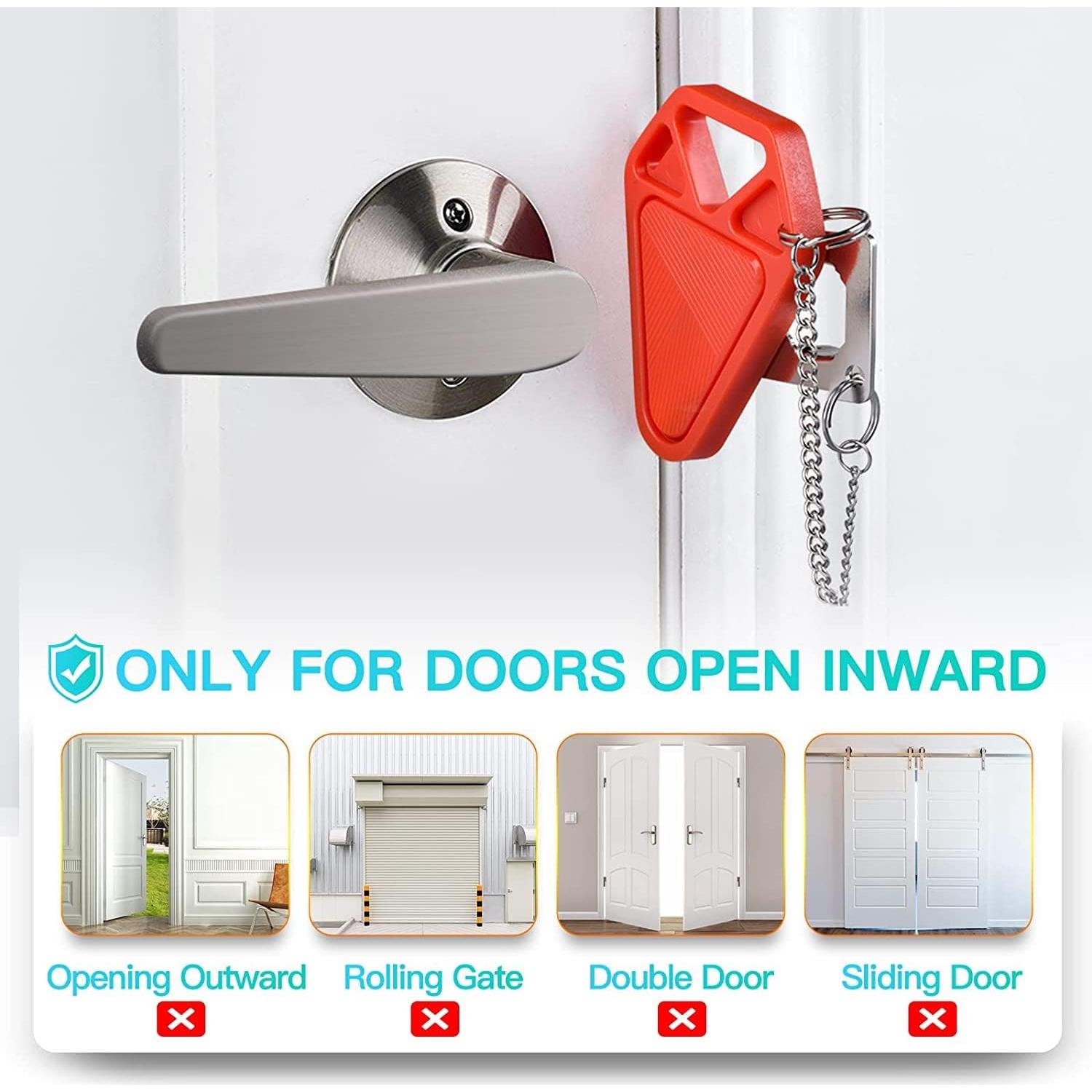 Cerradura de puerta portátil HELEMAN - 2 unidades, seguridad viaje