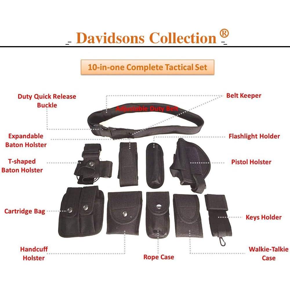 Cinturón Táctico Ajustable Negro 10 en 1 para Seguridad Militar