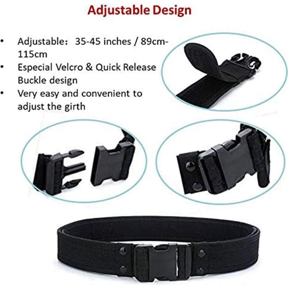 Cinturón Táctico Ajustable Negro 10 en 1 para Seguridad Militar
