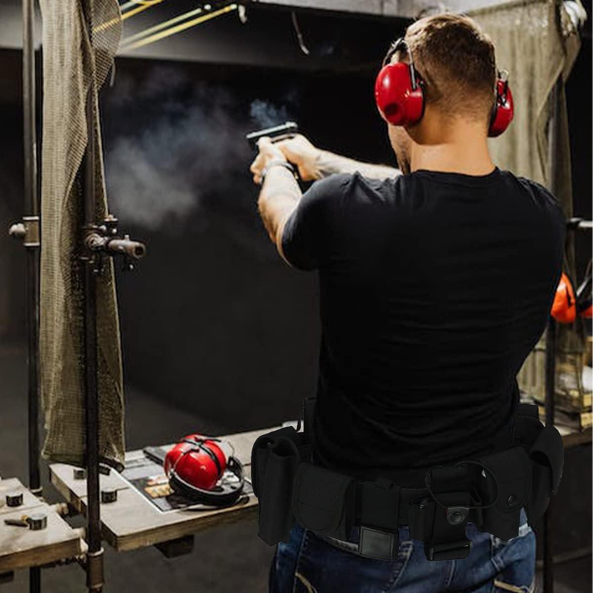 Cinturón Táctico Ajustable Negro 10 en 1 para Seguridad Militar