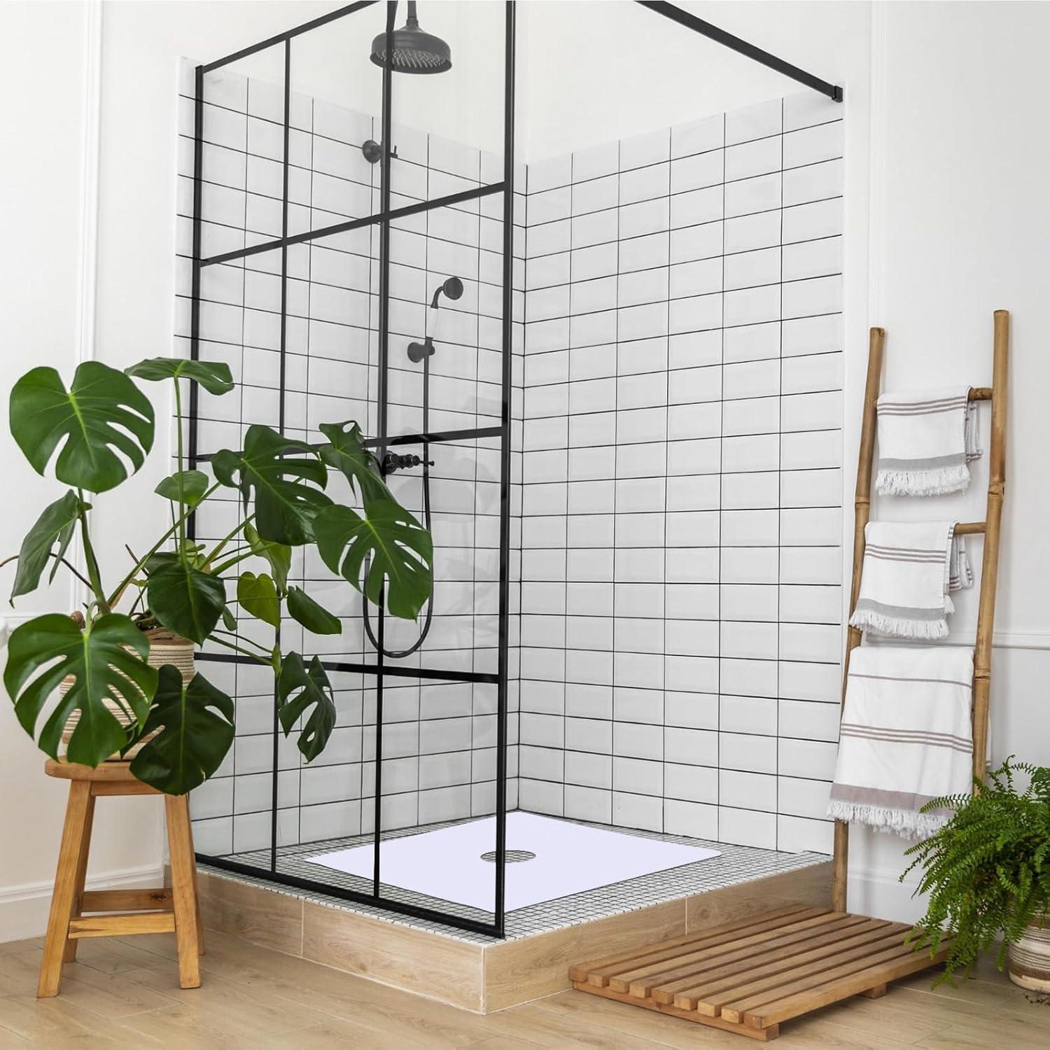 Alfombrilla de Ducha Antideslizante Dunzoom 54x54cm Blanca