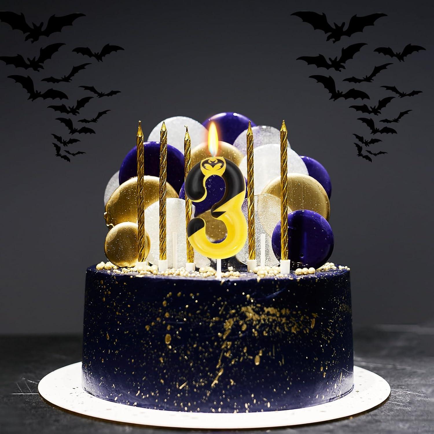 Vela de Cumpleaños Murciélago Número 3 - OGnomiFX