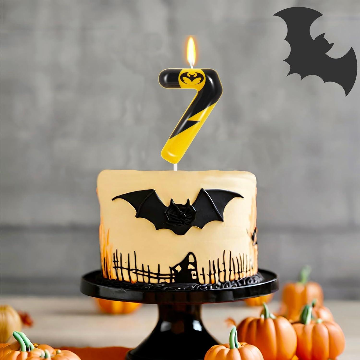 Vela de Cumpleaños Murciélago OGnomiFX Número 7 3.81 cm