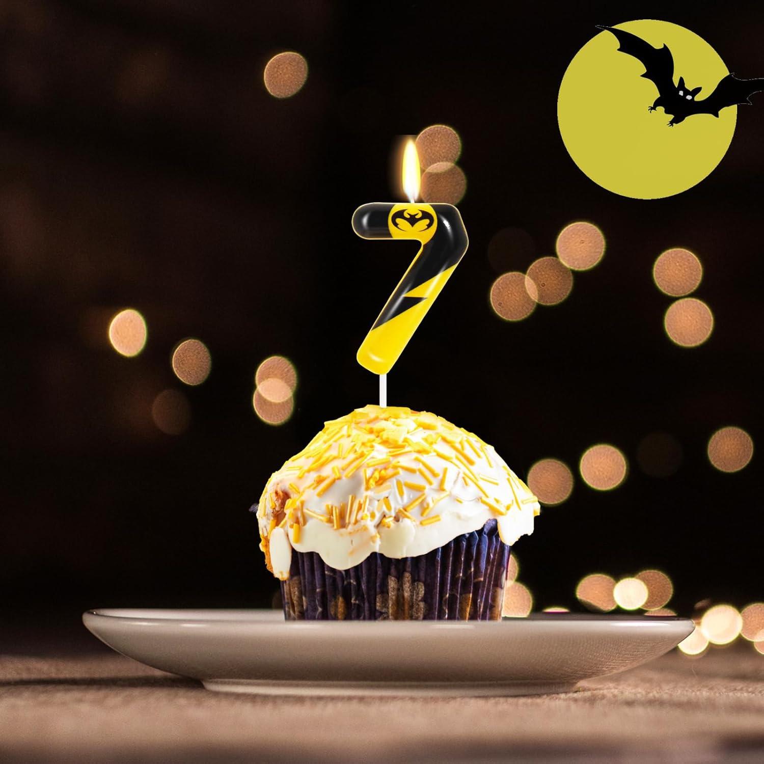 Vela de Cumpleaños Murciélago OGnomiFX Número 7 3.81 cm