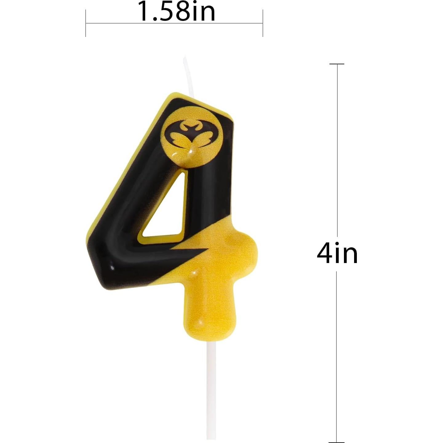 Vela de Cumpleaños Murciélago Número 4 - Decoración Pastel