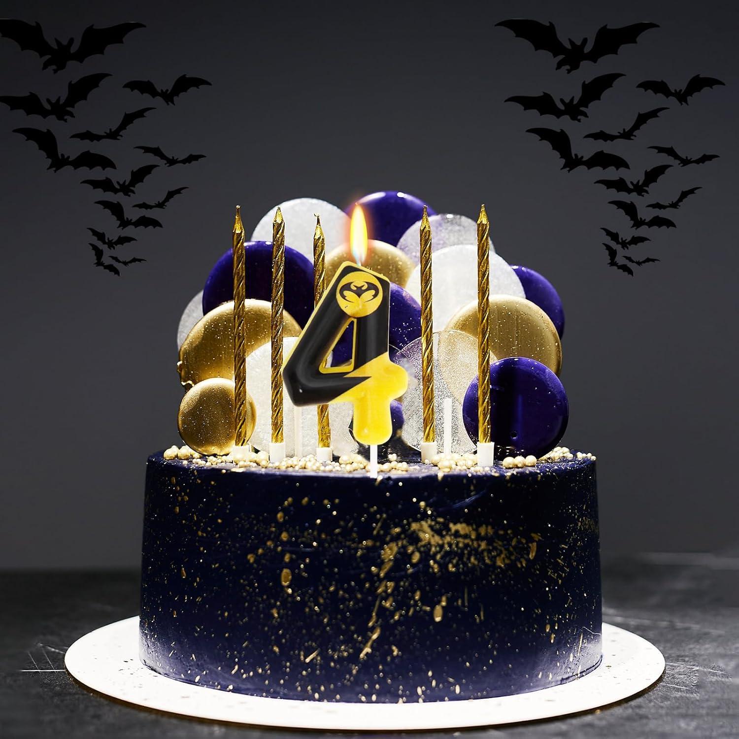 Vela de Cumpleaños Murciélago Número 4 - Decoración Pastel