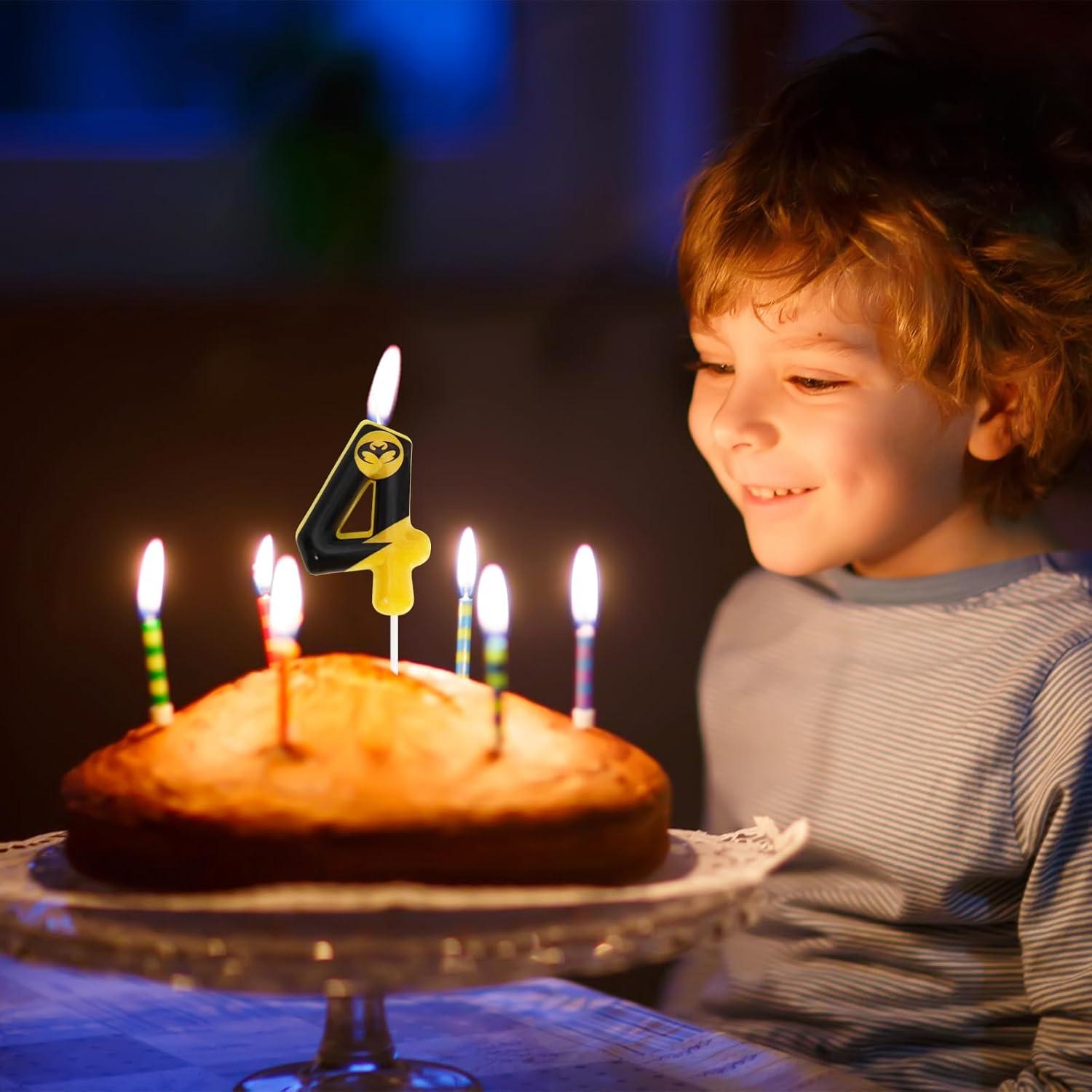 Vela de Cumpleaños Murciélago Número 4 - Decoración Pastel