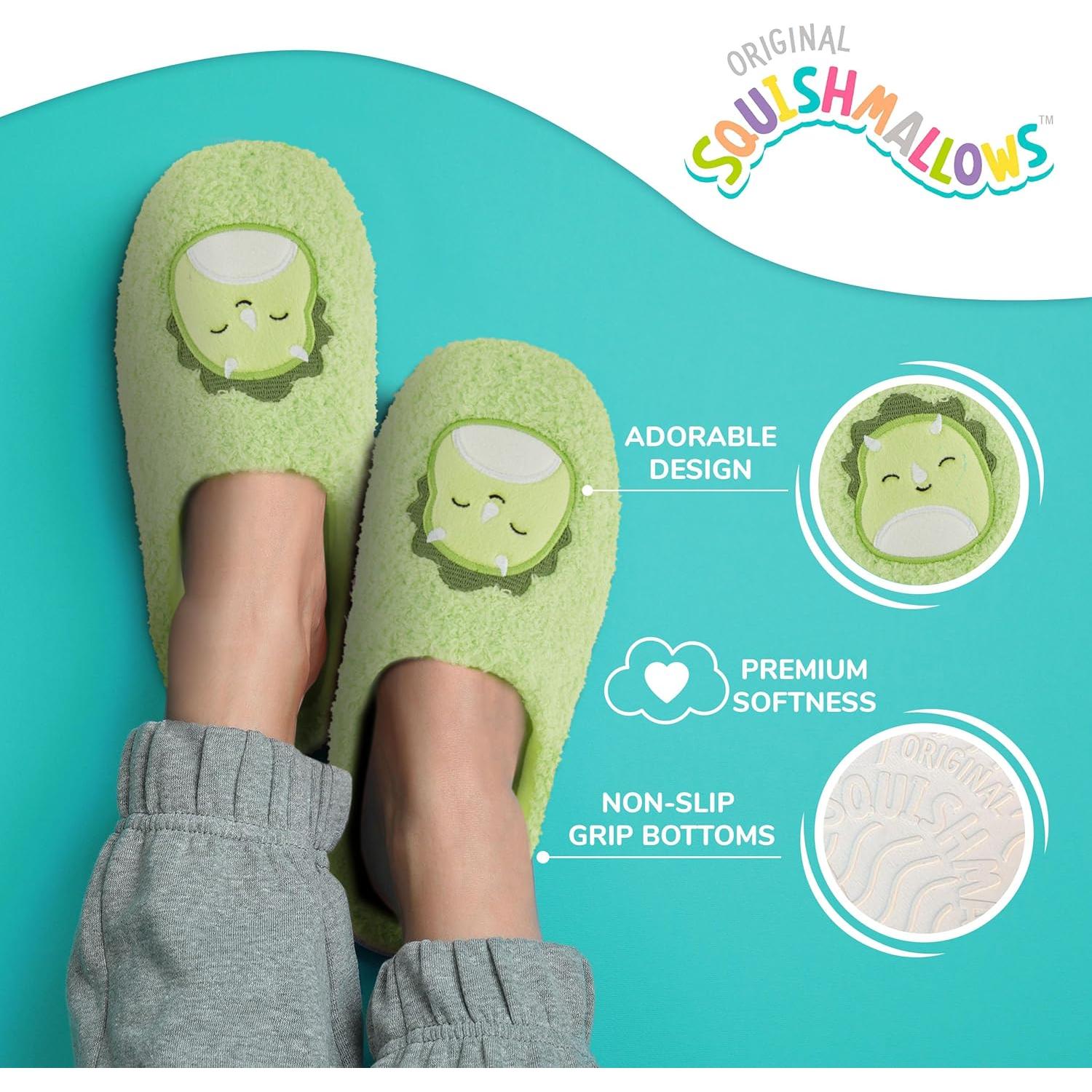 Pantuflas Squishmallows para Mujeres Menta Suaves y Antideslizantes