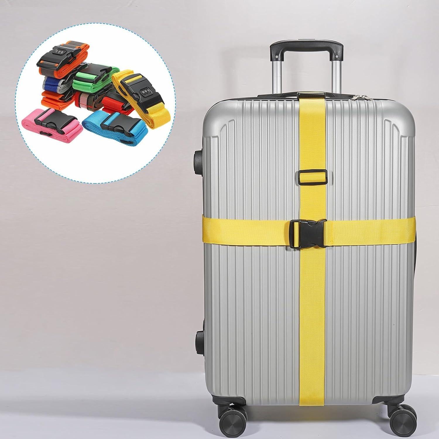 Correas de Equipaje PATIKIL Ajustables con Candado 100-200cm Negro