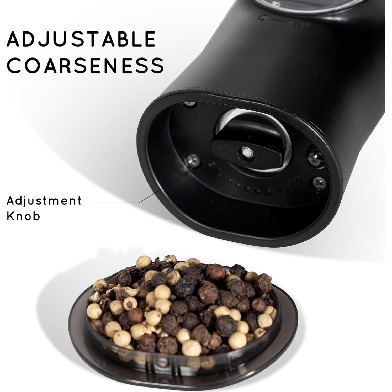 Juego de Molinillos Eléctricos de Sal y Pimienta Flendy Negro