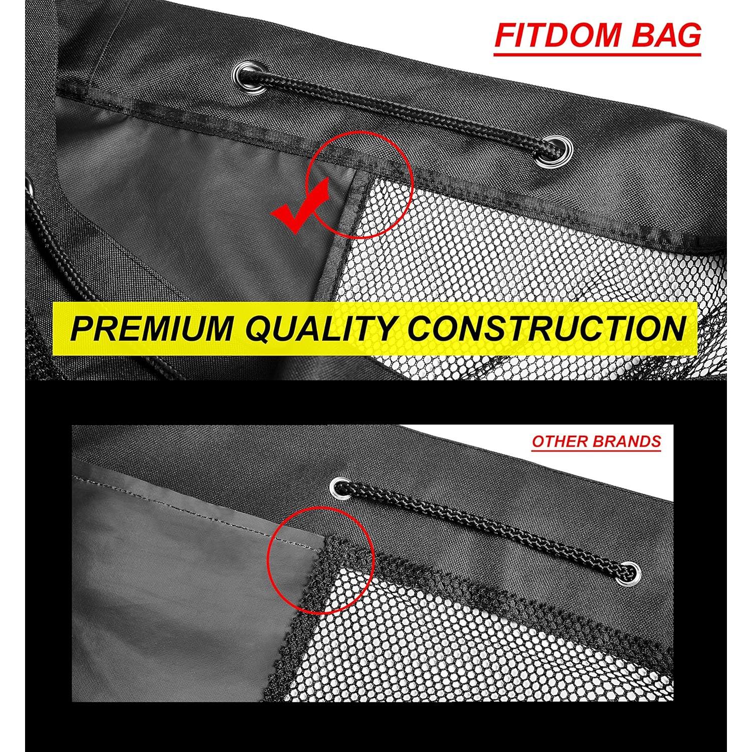 Bolsa de Malla XL Fitdom 49L con Correa Ajustable y Bolsillo