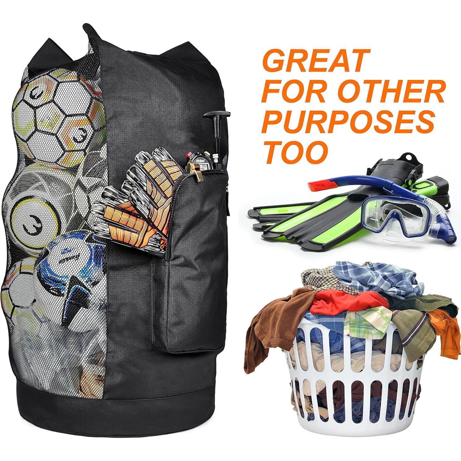 Bolsa de Malla XL Fitdom 49L con Correa Ajustable y Bolsillo