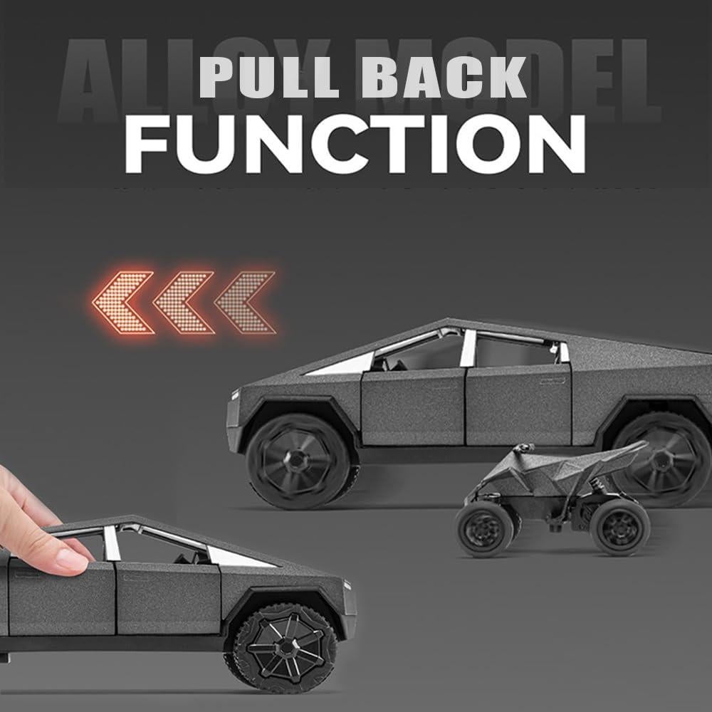 Remolque Pickup RV EROCK 1/24 Negro con Motocicleta y Sonido