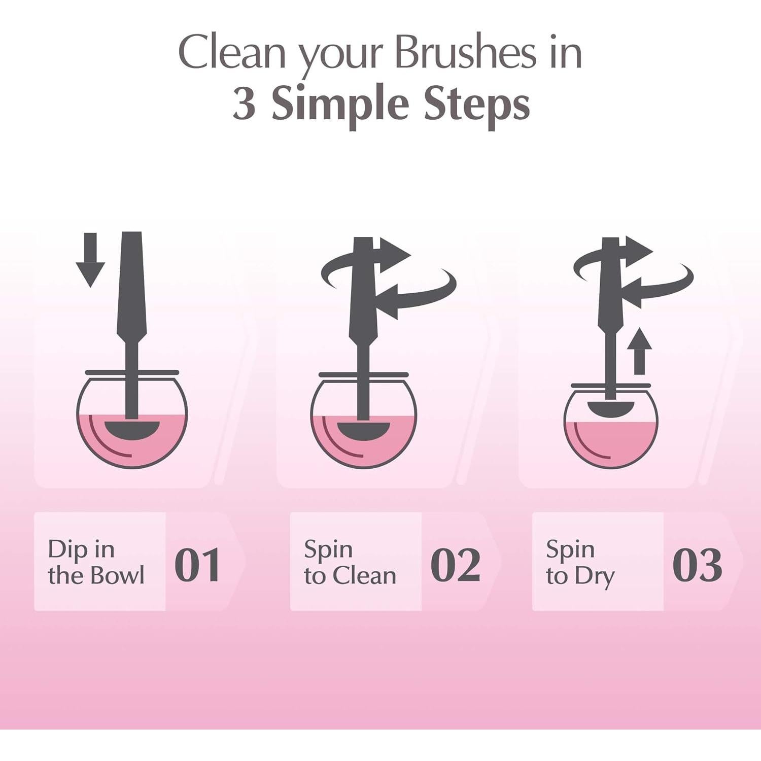 Limpiador Eléctrico de Brochas Luxe Rosa con Carga USB