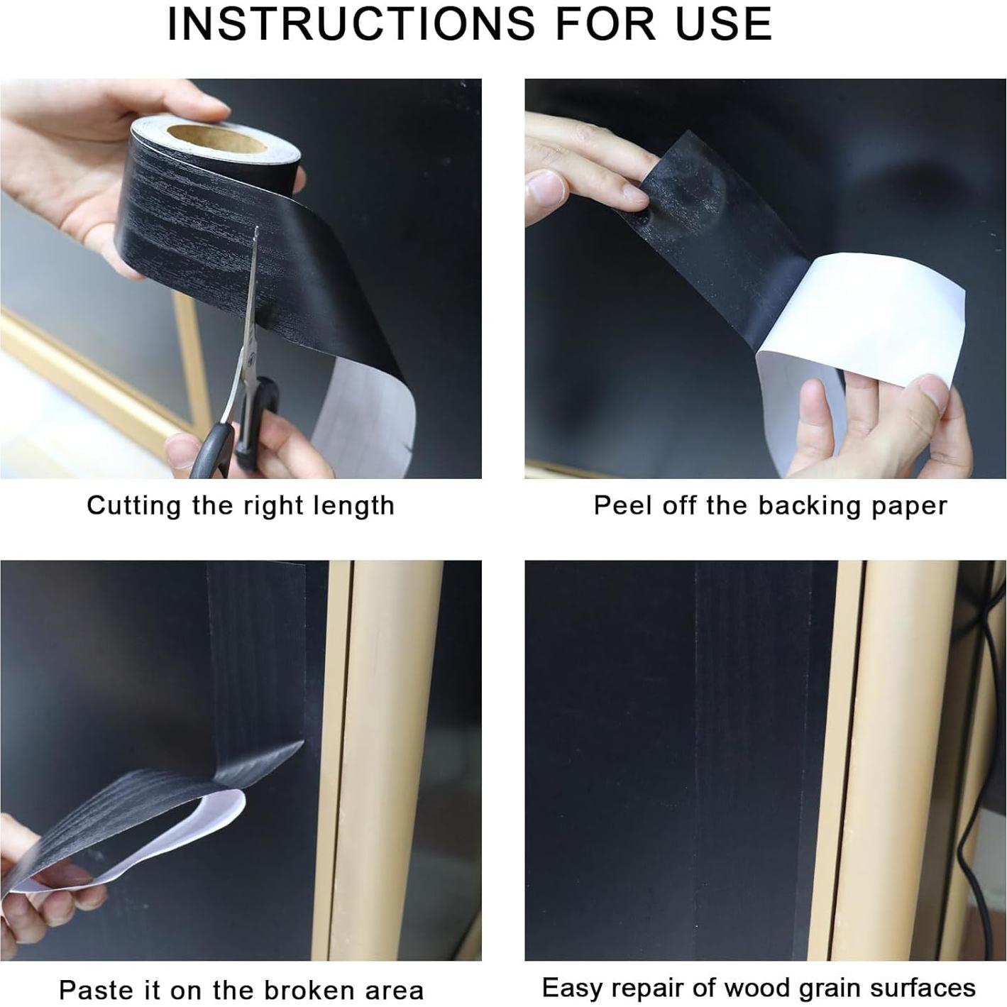 Cinta de Reparación de Grano de Madera Bomei 10cm x 10m - Autoadhesiva