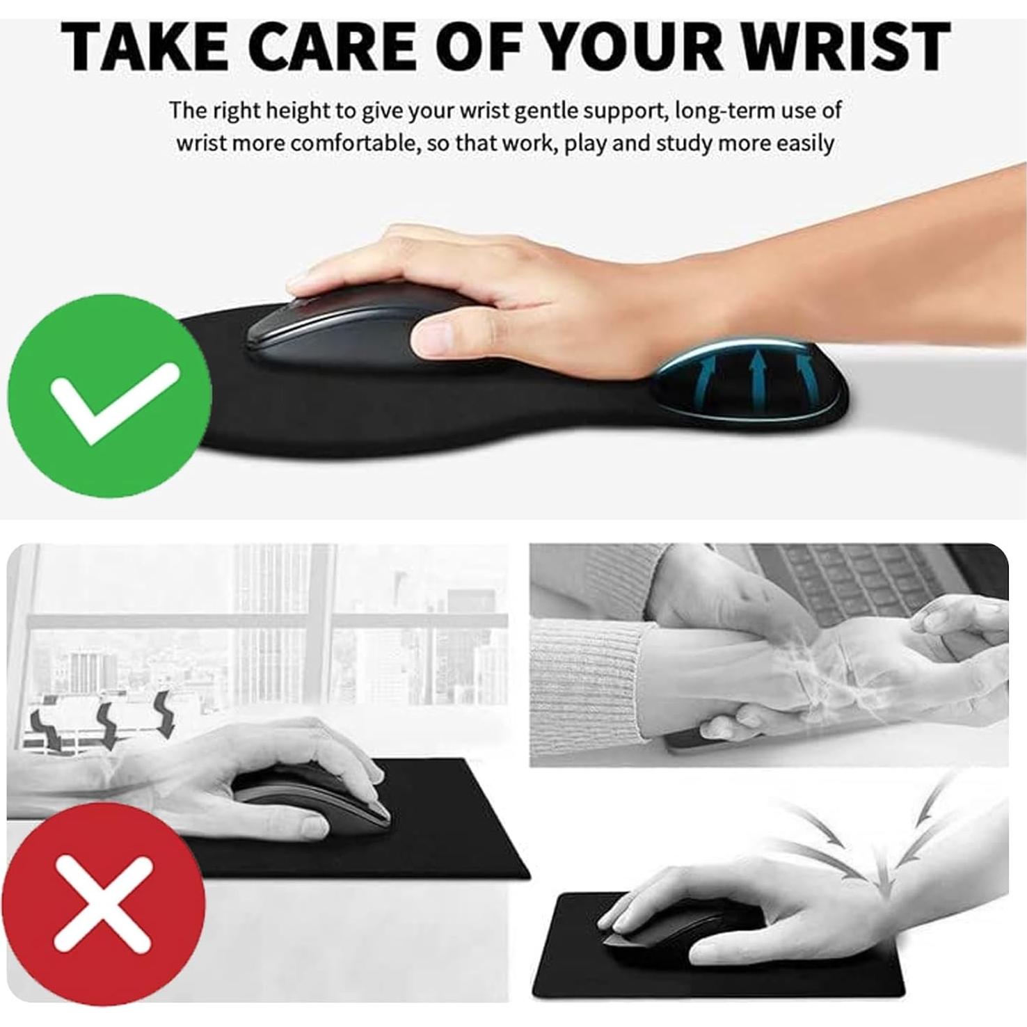 Alfombrilla de Ratón Ergonómica VENUSDALI con Soporte Negro