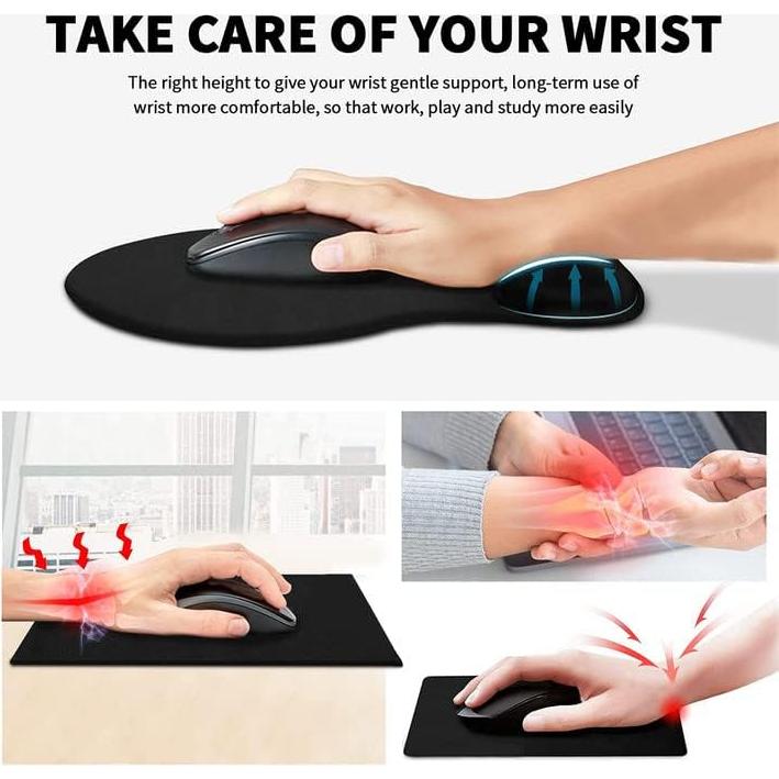 Alfombrilla de Ratón Ergonómica VENUSDALI con Soporte Negro