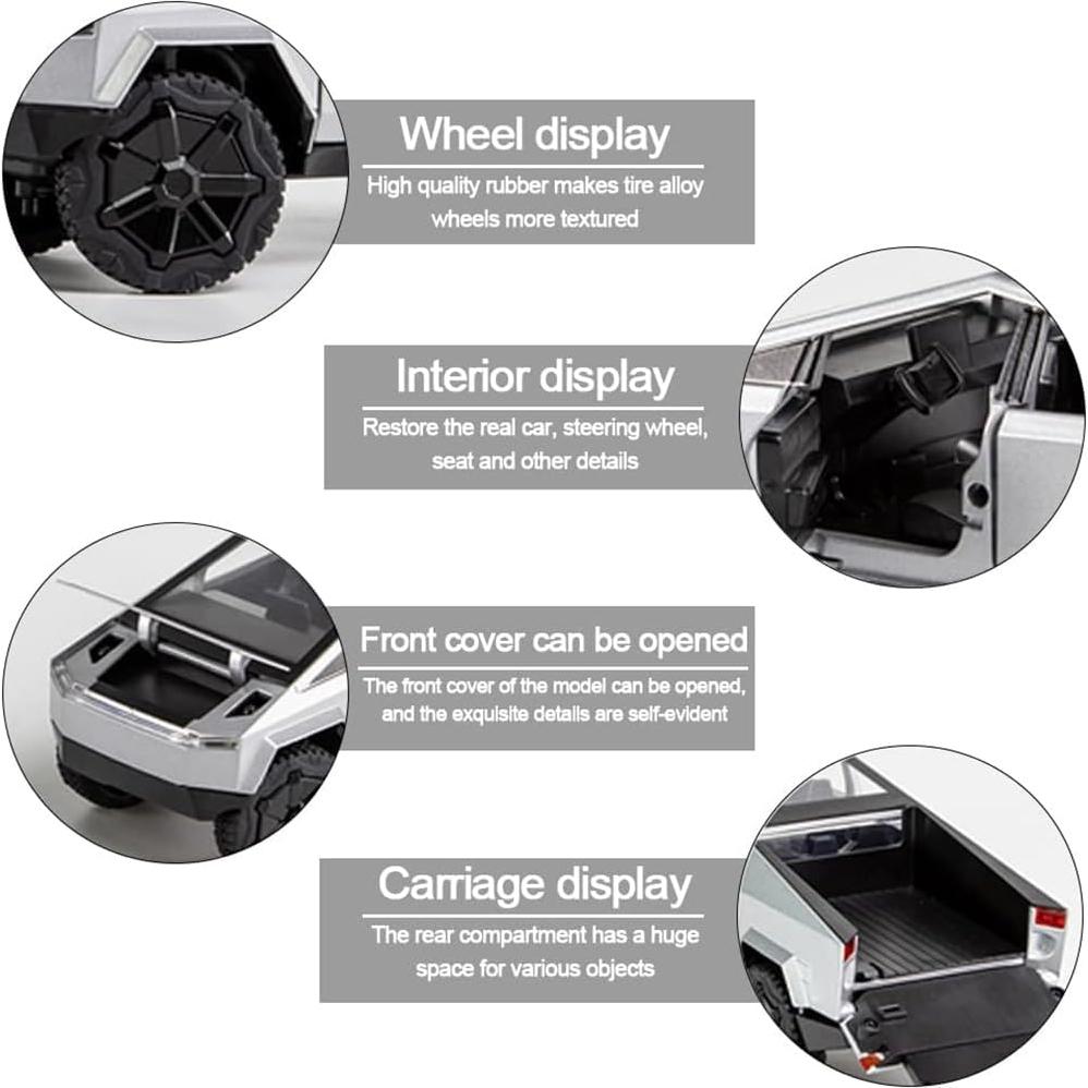 Camión de Juguete EROCK Pickup Verde 1:24 con Sonido y Luz