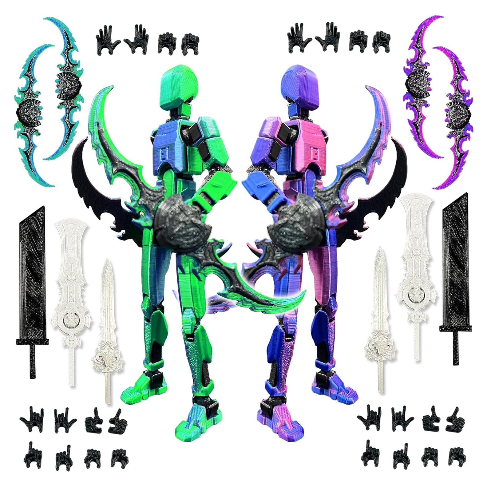 Robot Móvil Titan 13 Dummy 13 3D Articulado Azul Púrpura