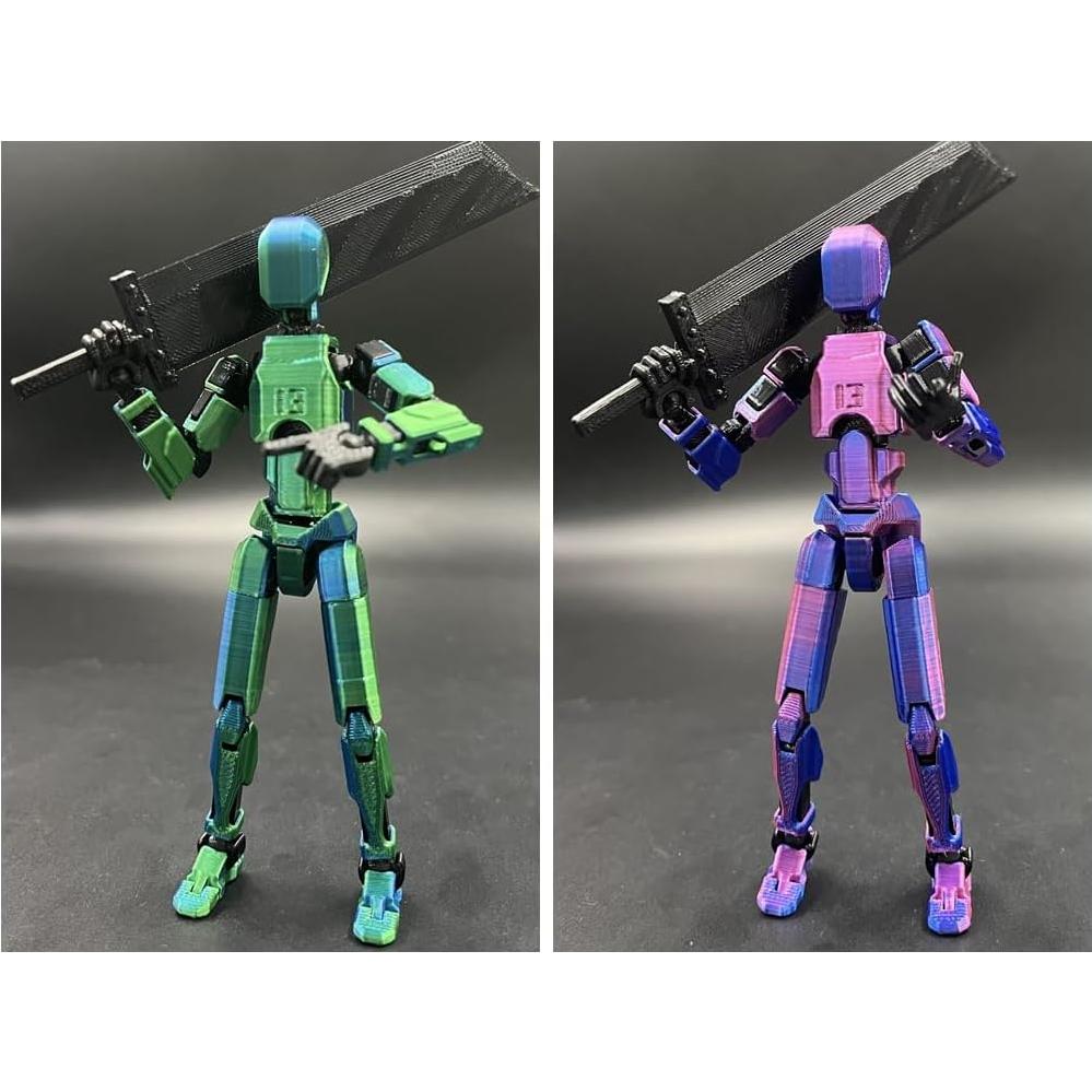 Robot Móvil Titan 13 Dummy 13 3D Articulado Azul Púrpura