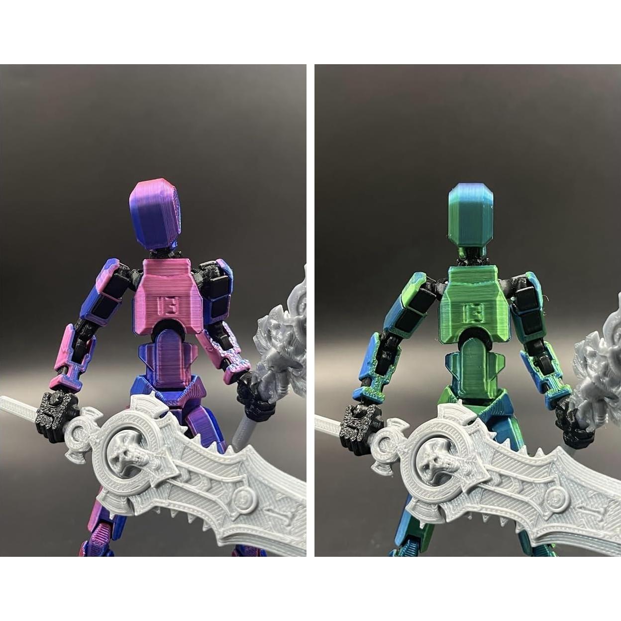 Robot Móvil Titan 13 Dummy 13 3D Articulado Azul Púrpura