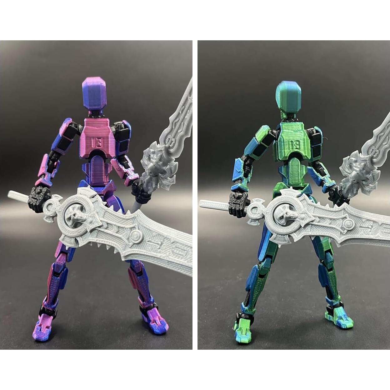 Robot Móvil Titan 13 Dummy 13 3D Articulado Azul Púrpura