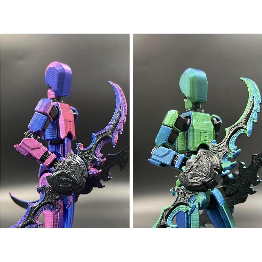 Robot Móvil Titan 13 Dummy 13 3D Articulado Azul Púrpura