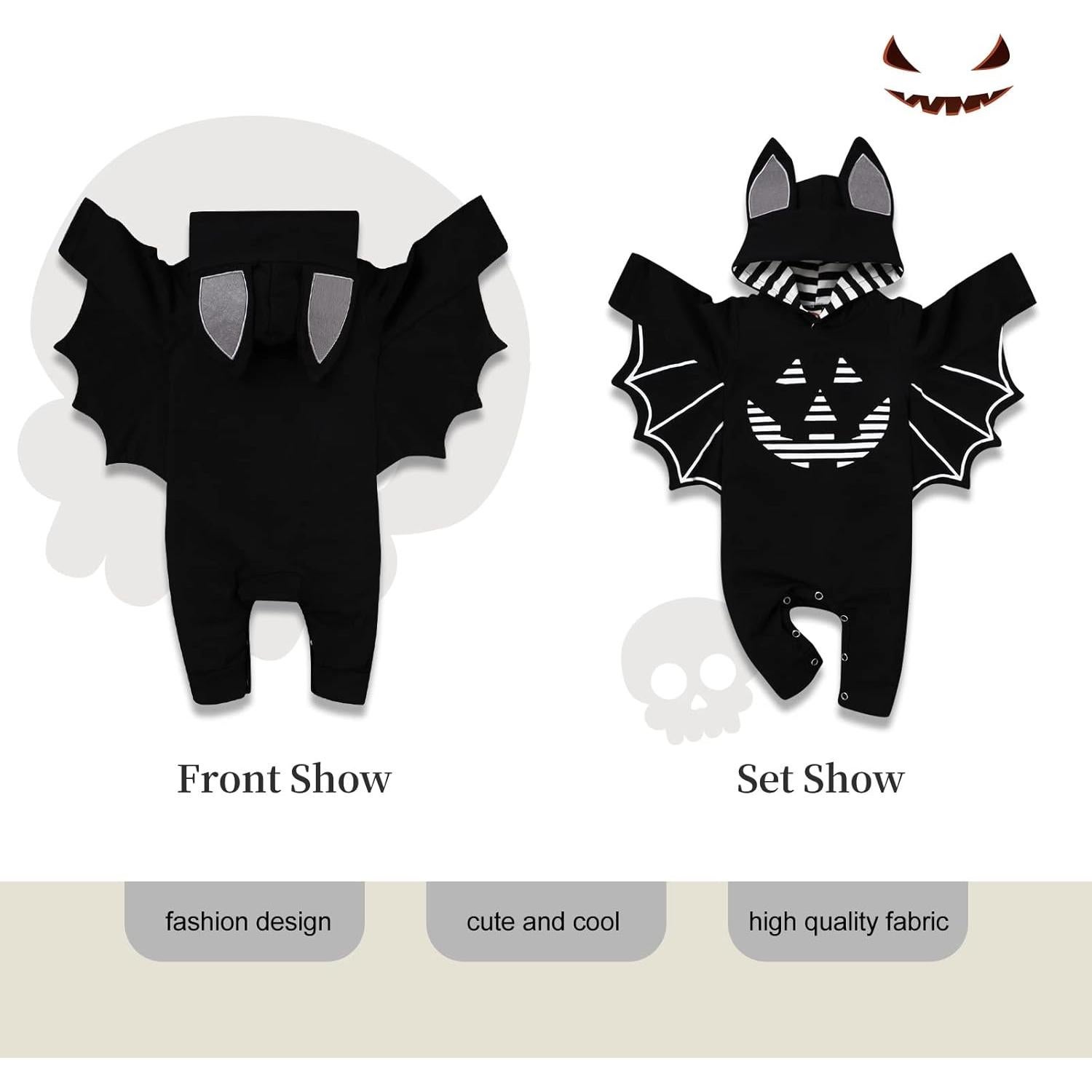 Disfraz de Halloween Bebé Rutoe Mono Murciélago 9-12 Meses