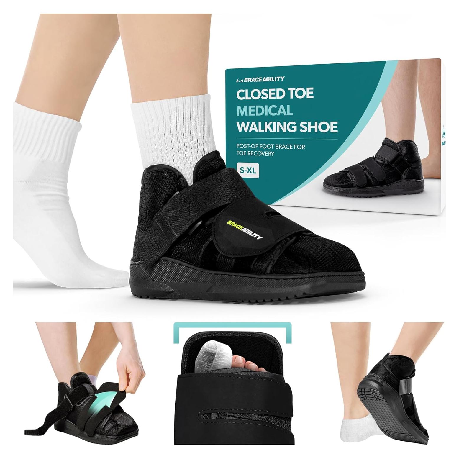 Zapato Médico Cerrado BraceAbility para Dedo Roto - Talla S