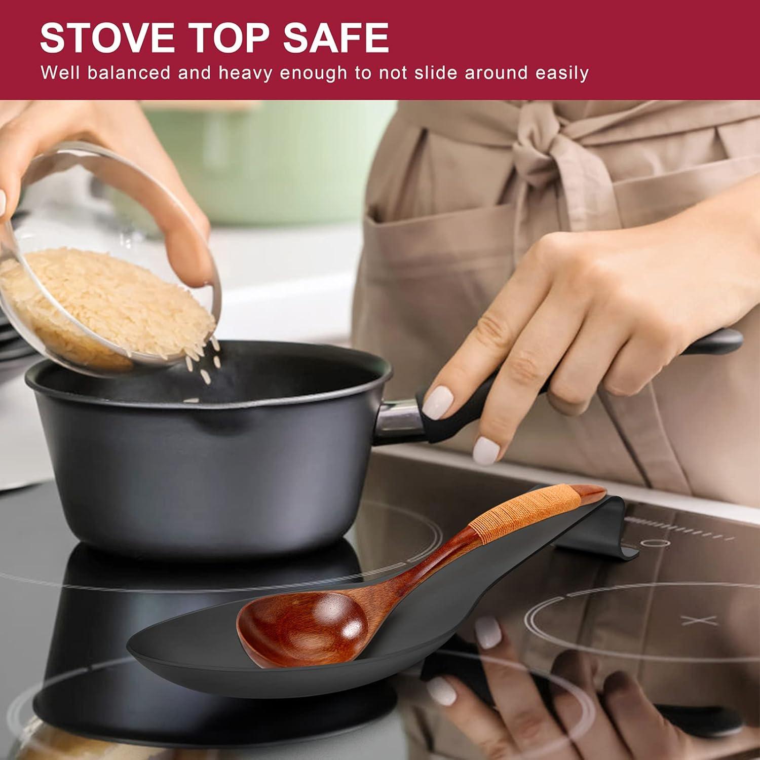 Soporte para cuchara E-far de acero inoxidable negro mate 23.5cm