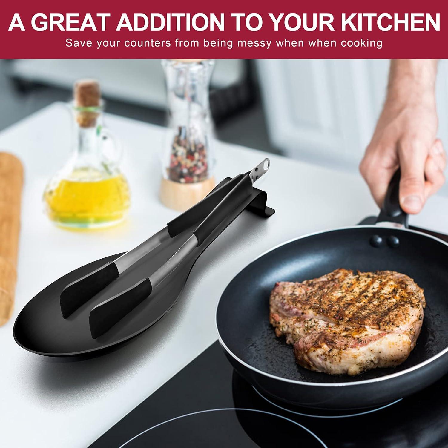 Soporte para cuchara E-far de acero inoxidable negro mate 23.5cm