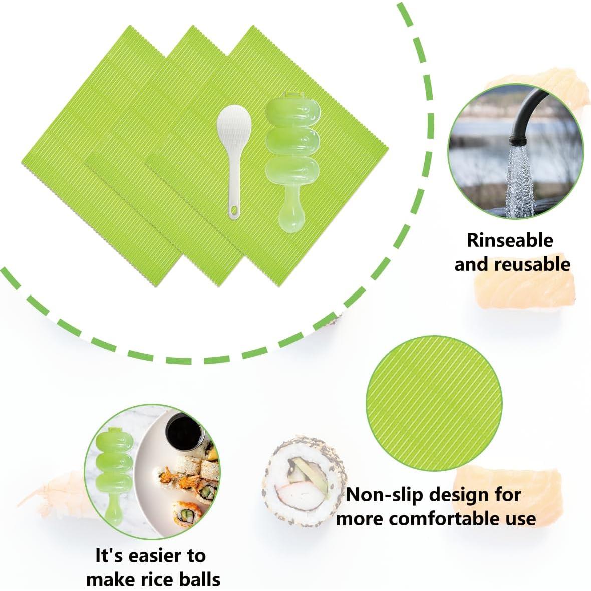 Kit de Sushi Esamploe 4 Piezas - Esteras y Molde de Arroz