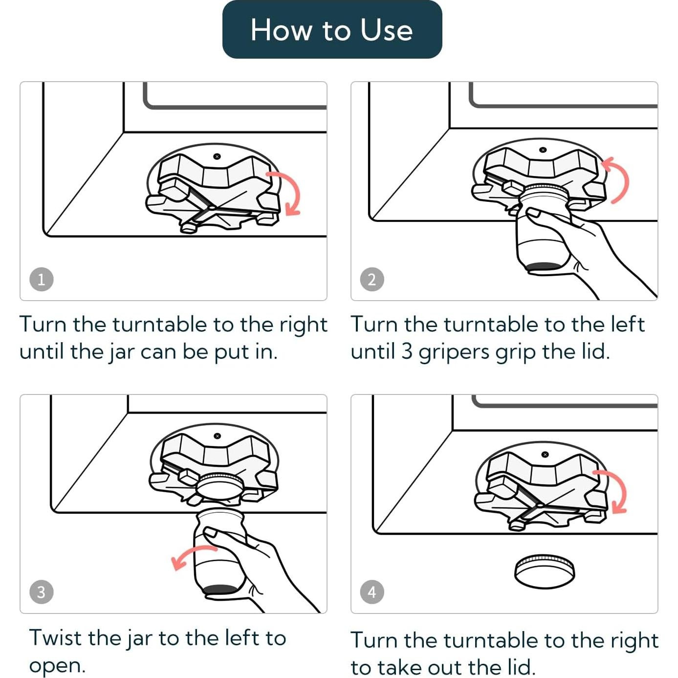 Abridor de Tarros KITCHENDAO Bajo Gabinete para Manos Débiles