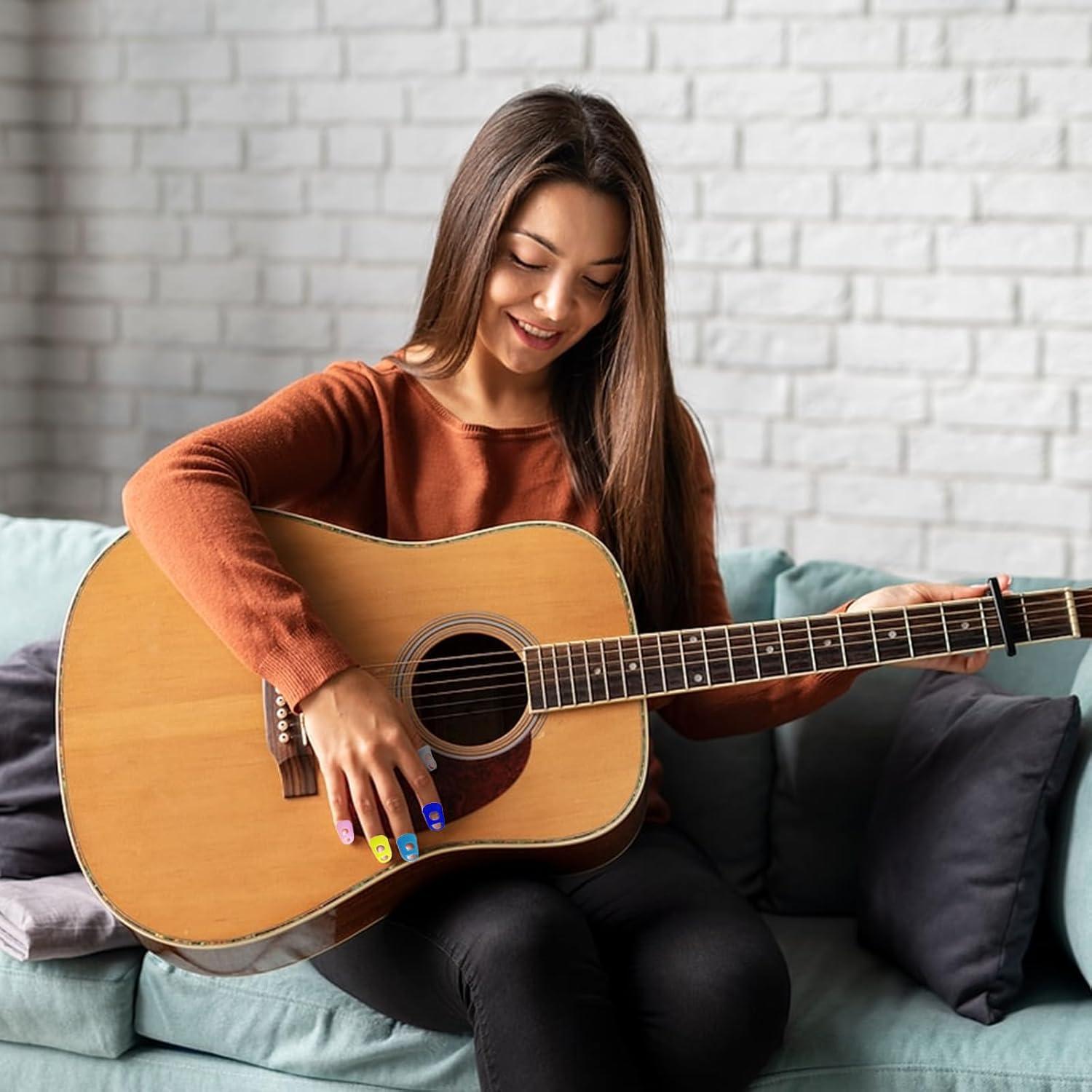 50 Protectores de Dedos de Silicona para Guitarra y Ukulele