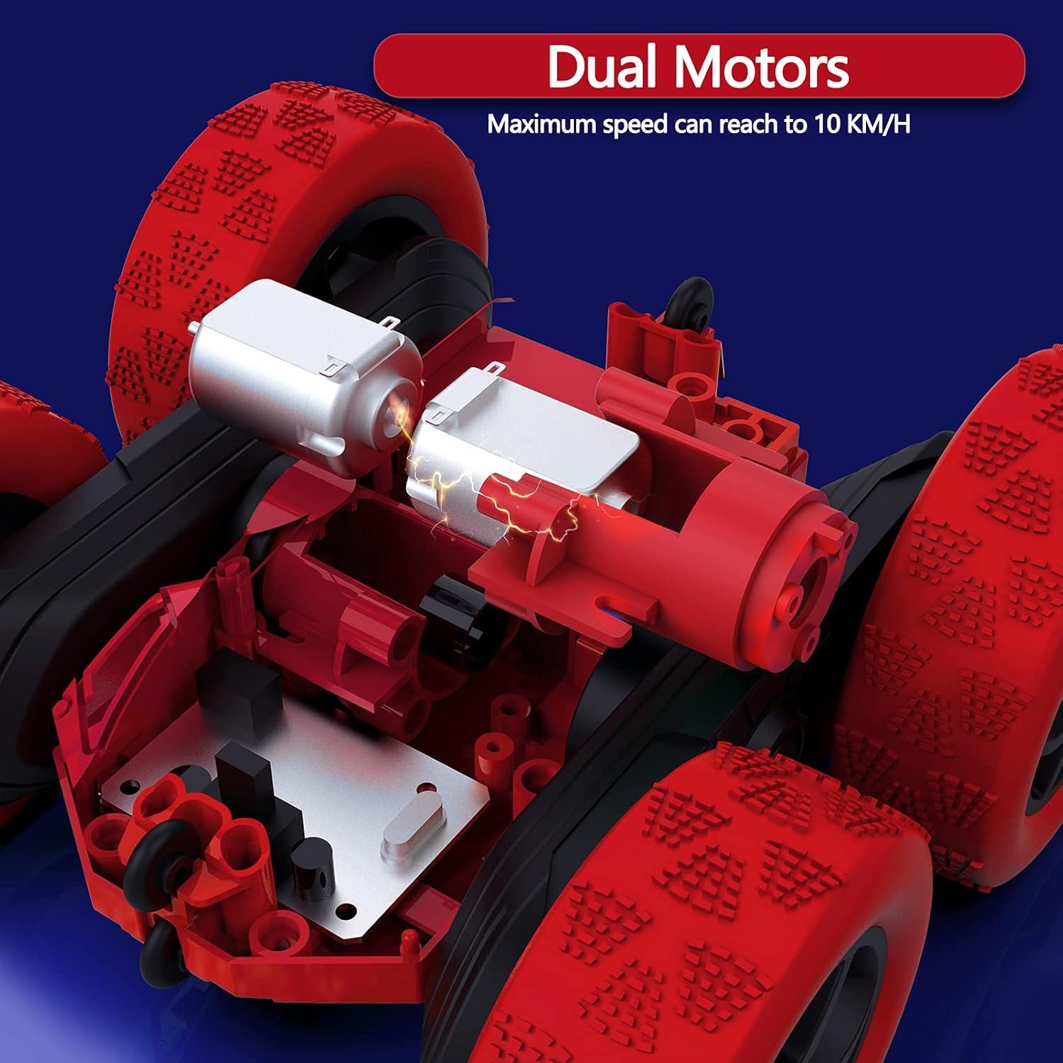 Coche RC Hamdol T1 Acrobático 4WD 360° Rotación LED Rojo