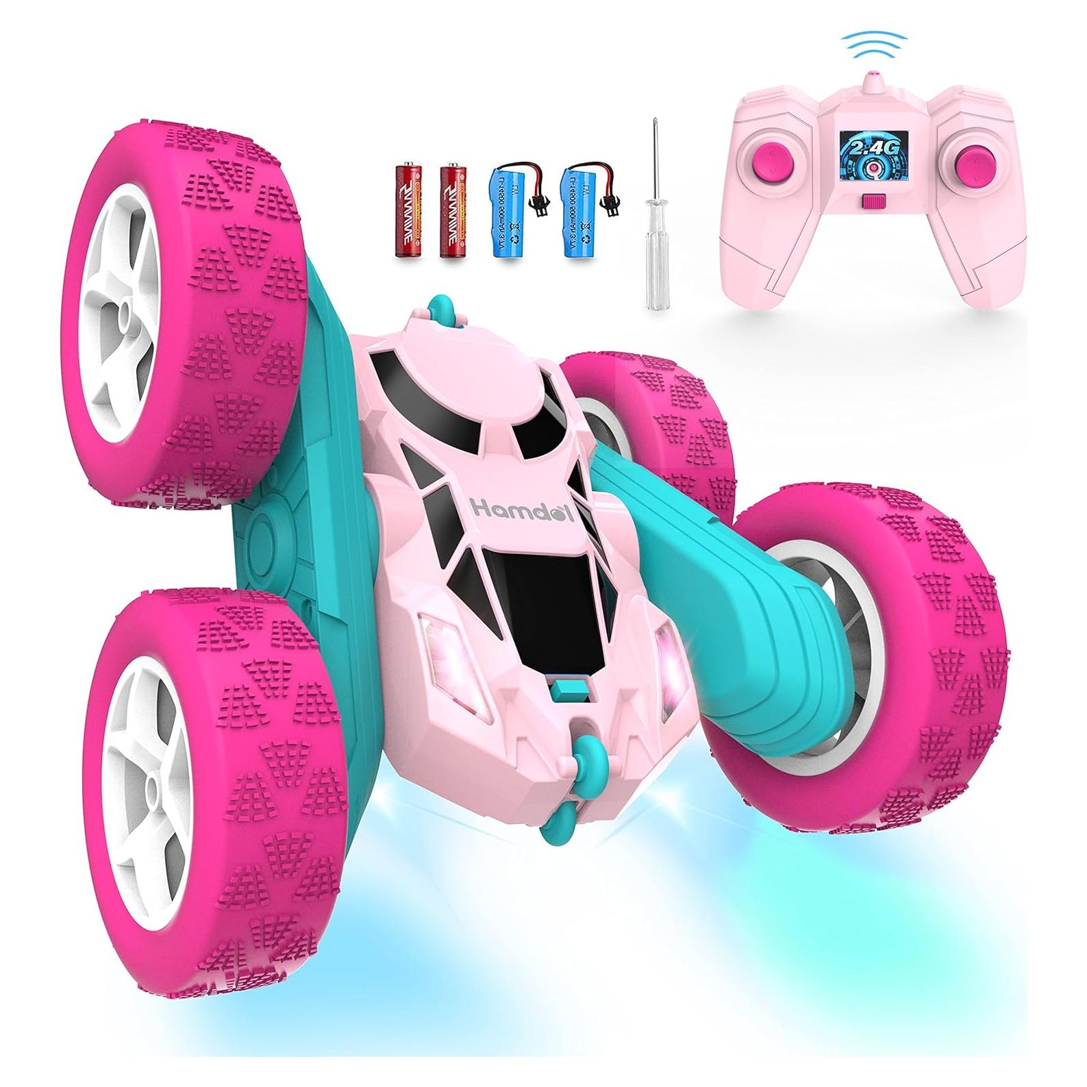 Coche RC Acrobático Rosa Hamdol T1 360° Todo Terreno