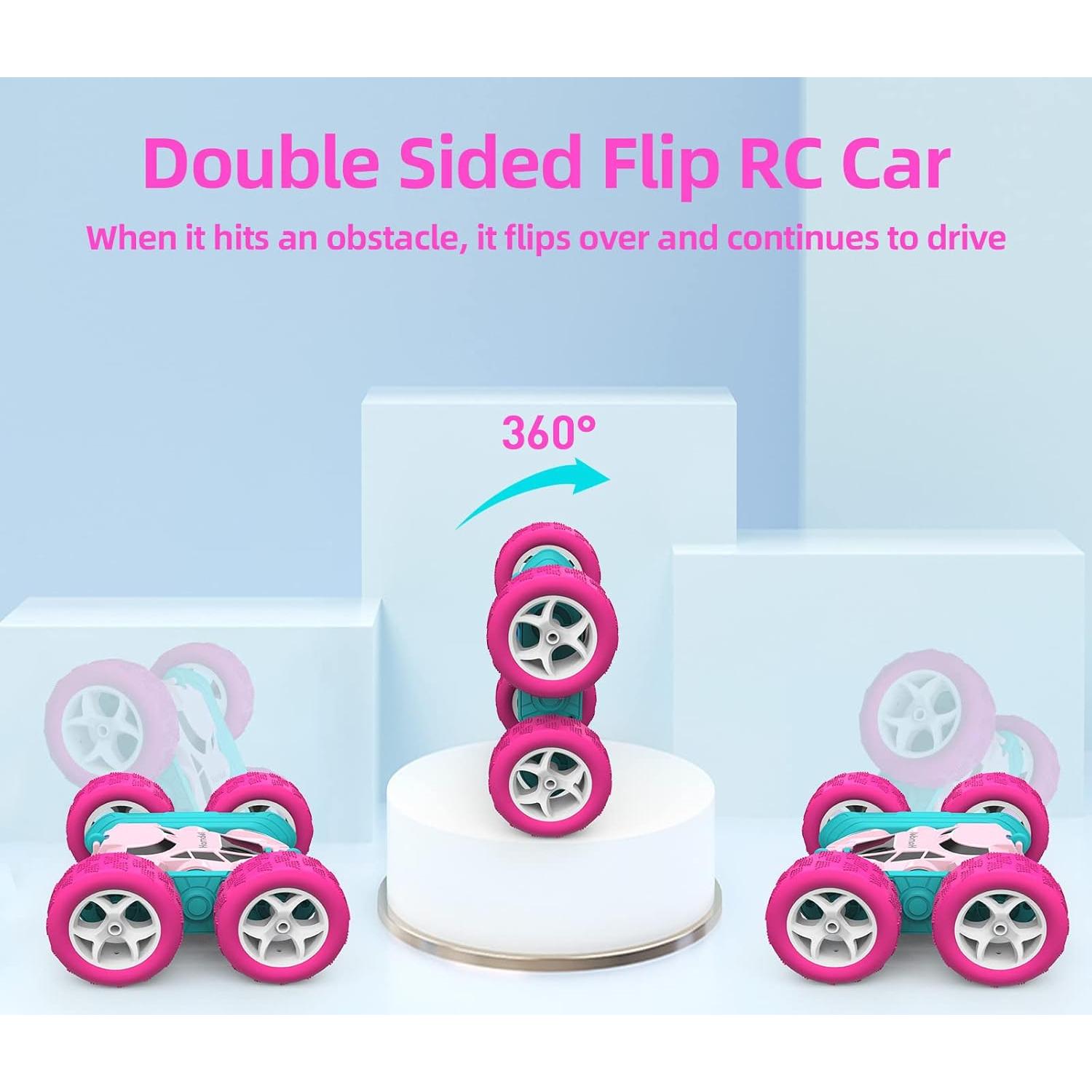 Coche RC Acrobático Rosa Hamdol T1 360° Todo Terreno