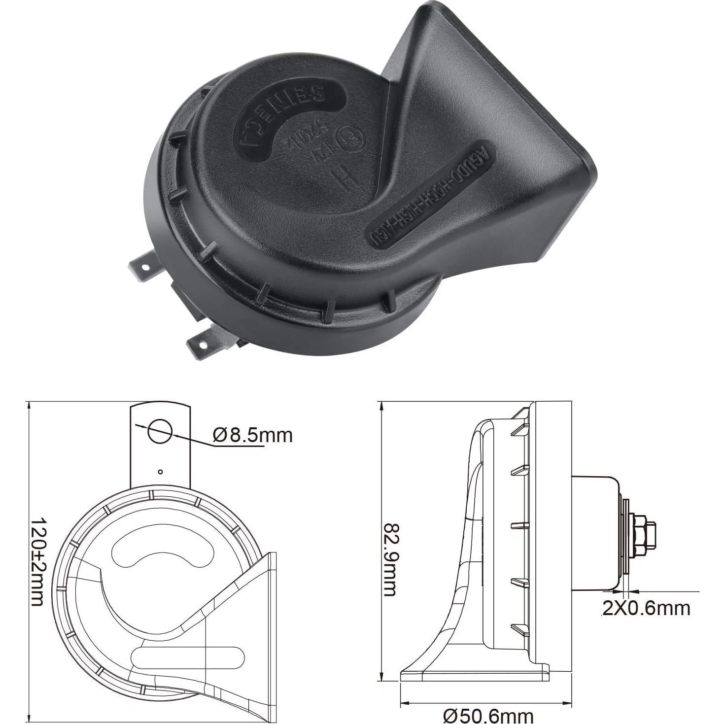 Claxon de Tono Alto SEINECA 12V Impermeable Universal