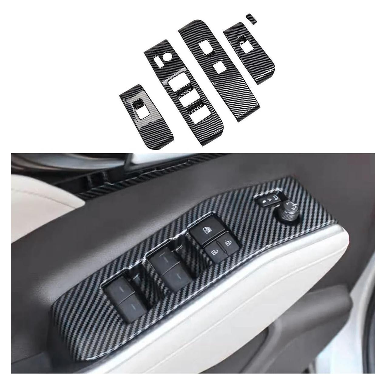 Cubierta Interruptor Ventana Toyota Highlander 2020-2025 ABS Carbono