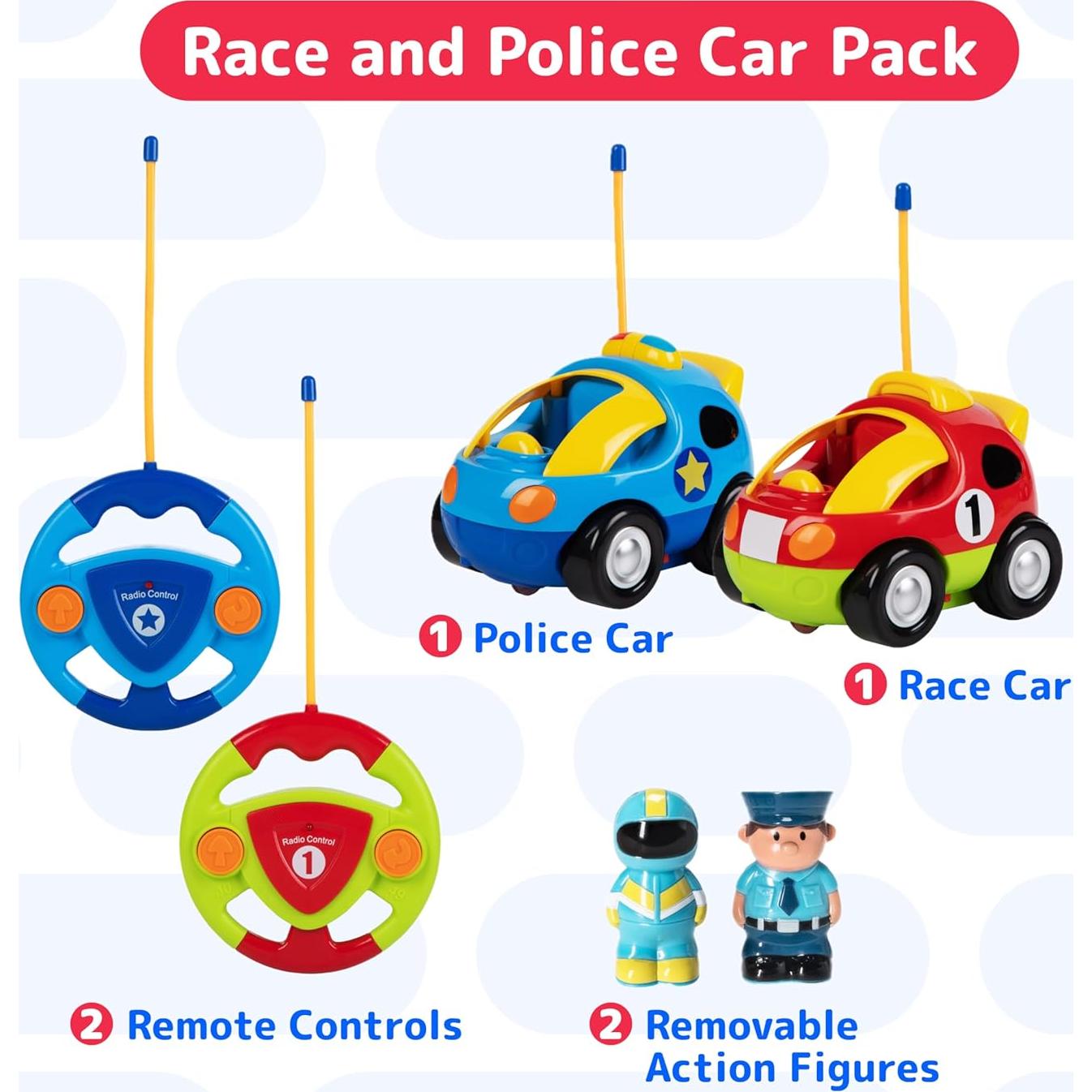 Coches RC Prextex - 2 Juguetes Policías y Carreras