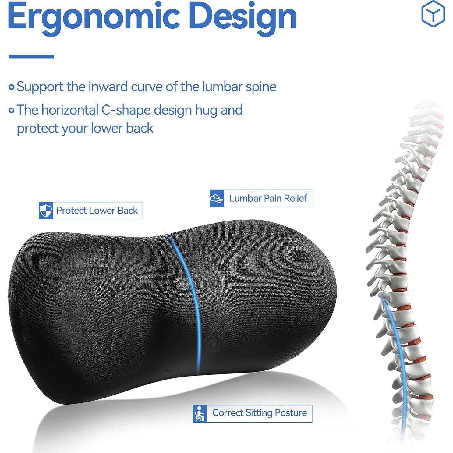 Almohada Lumbar SHAKErINO Espuma Viscoelástica 10 cm