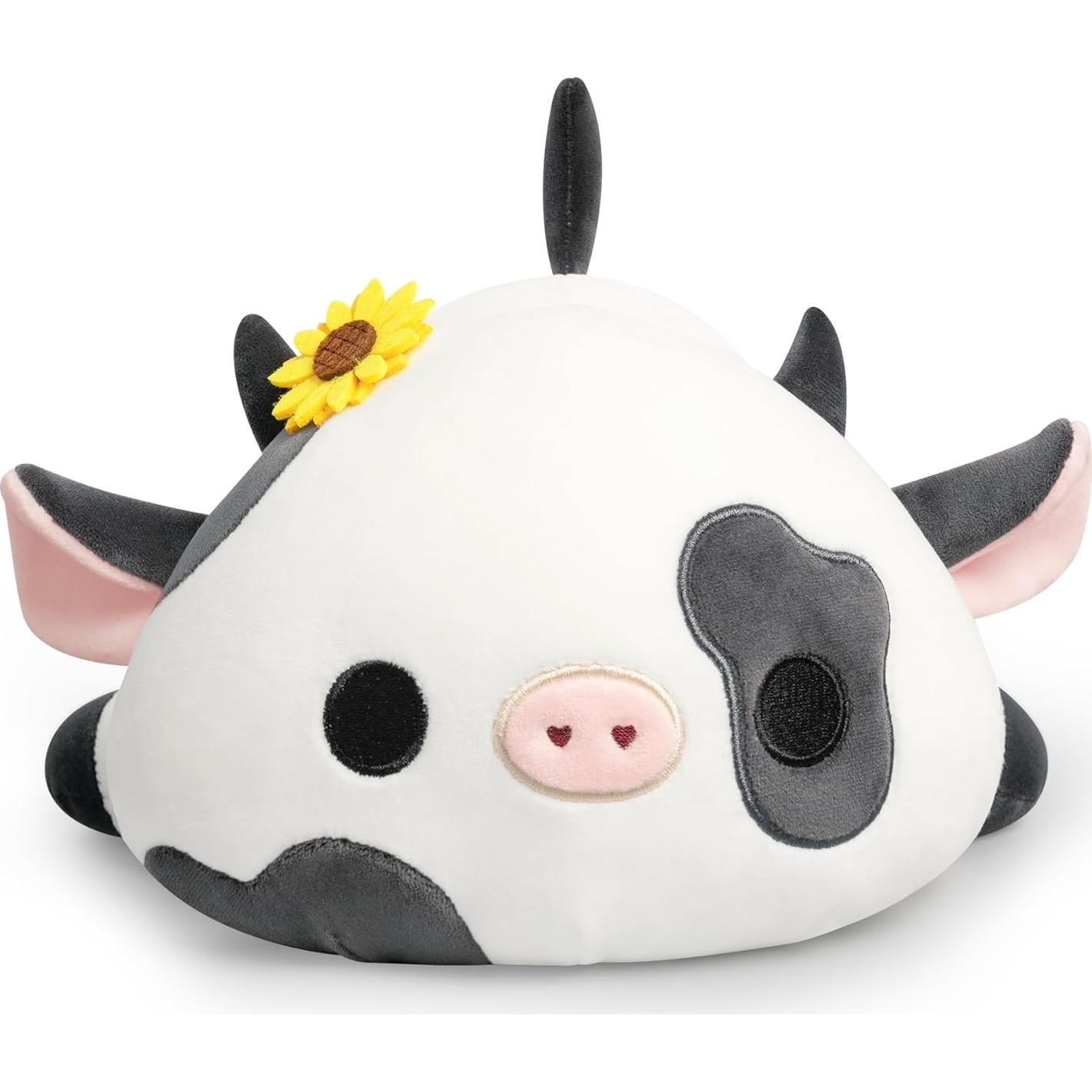 Onsoyours Vaca de Peluche con Sombrero de Girasol 30 cm